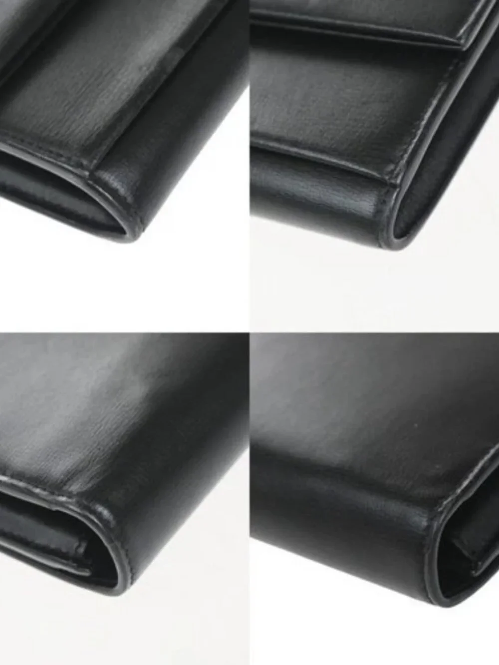 SAINT LAURENT YSL Logo Bifold Long Wallet Leather Black GHW Italy 68KP489 - Picture 7 of 16